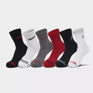 Jordan Kids Crew Socks - Black, Gray, Red, White